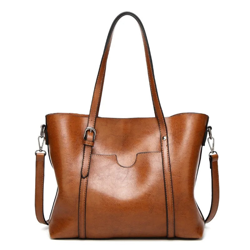 Women's Genuine Leather Tote Bag, Waterproof Multi Purpose Casual Shopping Outings Work Handbag Women Shoulder Crossbody Bags