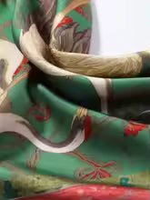 Vintage Tassel Printed Satin Square Scarf Women Fashion Fringe Trim Shawl Accessories 2026 Spring Summer Casual Scarves Shawls